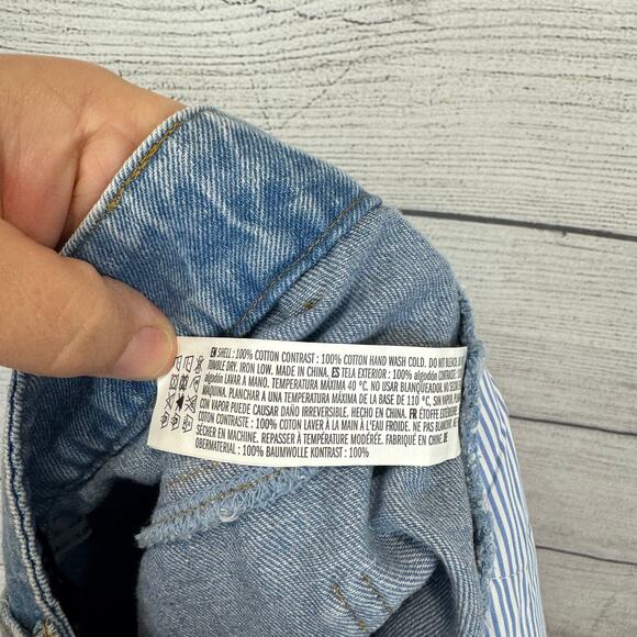 English Factory Women's Jean Ruffle Hem Mini Skirt Size Medium - Picture 4 of 5